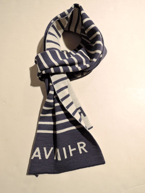 SAINT JAMES×AVNIER【UNISEX】CULLYHAM ボーダー ウールマフラー BLEU/ECRU