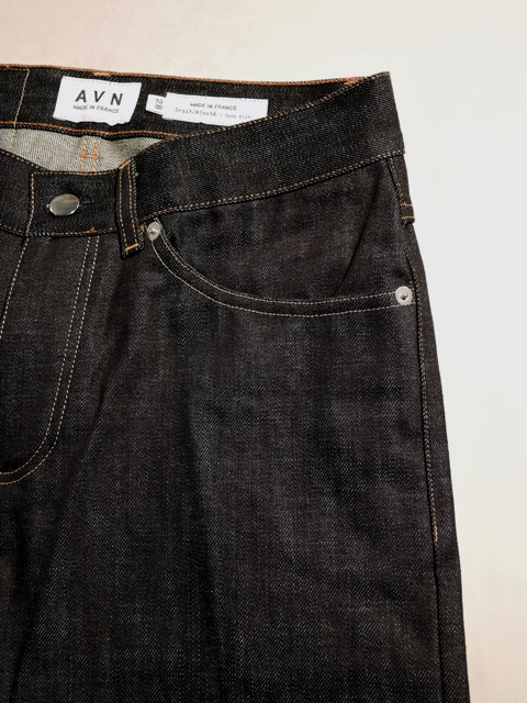 AVN エーブイエヌ ストレートデニム フロントボタン式 MADE IN FRANCE】 AVN エーブイエヌ Jeans Selvedge Indigo Semi