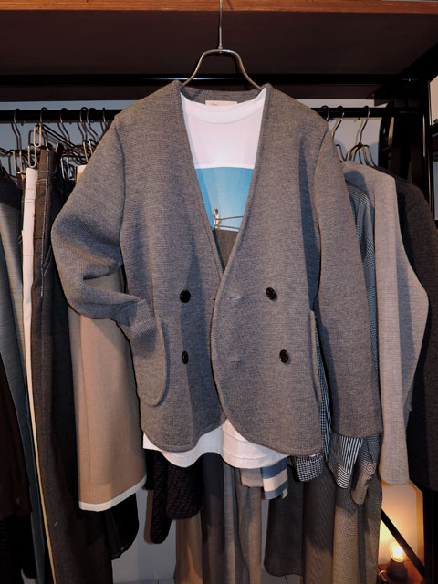 Manna マンナ【レディース】225849 ミラノリブ ノーカラージャケット GREY