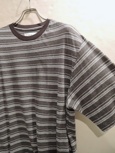 【新品未使用】リサイクルコットンボーダーTee / GREY prit（プリット）の「[ prit ] リサイクルムラ天竺IVYボーダー 5