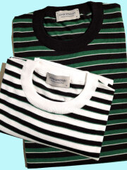 JOHN SMEDLEY ジョンスメドレー【ユニセックス】30G S4632 ボーダー ニットTee NAVY×CLOUD×S.GREEN、WHITE×S.GREEN×NAVY