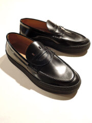 【ユニセックス】 NORMAN WAKABAYASHI (ノーマン・ワカバヤシ) FORD "HAPPY FACE" LOAFER BLACK