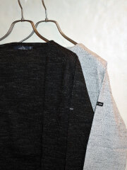 SAINT JAMES セントジェームス OUESSANT MELANGE ウエッソン メランジ 【T1】 NOIR CHINE、GRIS CL CHINE