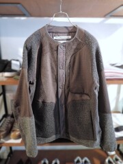 White Mountaineering (ホワイトマウンテニアリング) WM2573512 PATCHWORK BLOUSON フリース パッチワークブルゾン CHARCOAL