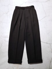 MARKAWARE (マーカウエア) A25C11PT01C ポロワースタキシードクロス ダブルプリーテッドワイドトラウザーズ BLACK