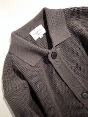STILL BY HAND (スティルバイハンド) KN01261 ポリエステル和紙 7G ニットブルゾン BROWN CHARCOAL
