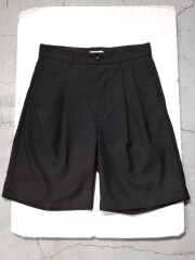 STILL BY HAND (スティルバイハンド) PT10262 Super120s 2タック ウールショーツ BLACK