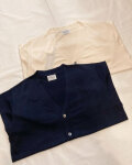 Yonetomi NEW BASIC (ヨネトミ/米冨繊維) 95-242-025 SILK KNIT CARDIGAN / シルクニット カーディガン