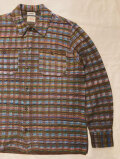 COOHEM (コーヘン) 13-254-003 MULTI KASURI CHECK TWEED SHIRT　絣チェックニットシャツ