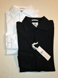【MADE IN ITALY】 GUY ROVER (ギローバー) セミワイド 鹿の子 ロングスリーブシャツ NAVY、WHITE