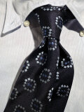FITZGERALD by FAIRFAX A100JG KOMON SILK TIE 小紋柄 シルクタイ NAVY