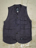 BLEU DE PANEME (ブルー ドゥ パナム) GILET 3 POCHES コットン ワークベスト MARINE 【Deadstock】
