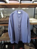 White Mountaineering (ホワイトマウンテニアリング) RW2573102 WIDE GUSSET SLEEVE SHIRT ワイドガゼット スタンドカラーシャツ BLUE