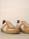 REPRODUCTION OF FOUND (リプロダクション オブ ファウンド) 1700VEF GERMAN TRAINER MODIEFIED ジャーマントレーナー ベンタイル コットンキャンバス WHITE STONE/CAMEL