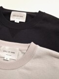 STILL BY HAND (スティルバイハンド) KN03252 コットン天竺 ニットTシャツ LIGHT GREY、DARK NAVY