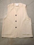 STILL BY HAND (スティルバイハンド) VE01251 コットンナイロン ツイル ベスト LIGHT BEIGE