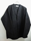 marka (マーカ) M25C03SH01C リサイクルポリエステル×リサイクルウール ペイズリージャカード バンドカラースキッパーシャツ DARK NAVY