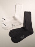 STILL BY HAND (スティルバイハンド) GD07251 コットン リブソックス OFF WHITE、BLUE CHARCOAL