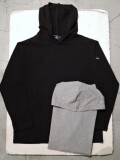 【ユニセックス】 SAINT JAMES セントジェームス 17JC OUES CAPU フード付きコットンTシャツ 長袖 NOIR、GRIS