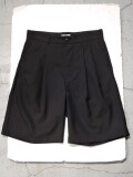STILL BY HAND (スティルバイハンド) PT10262 Super120s 2タック ウールショーツ BLACK
