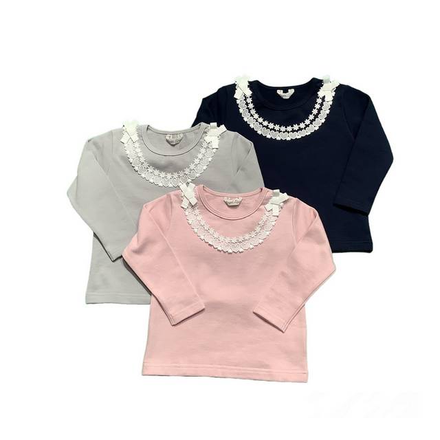 日本製 子供服】 ハートレースブレードトレーナー ［100