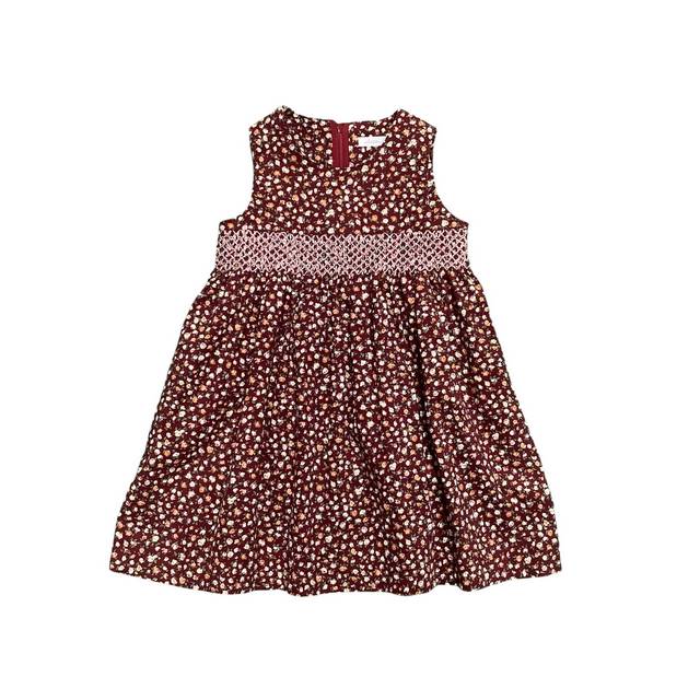 花柄スモッキングジャンパースカート