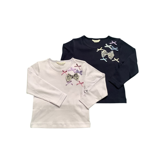 花柄リボン付きＴシャツ
