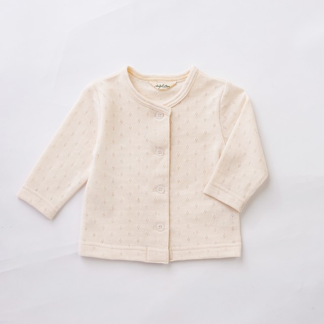 オーガニックコットン針抜きカーディガン