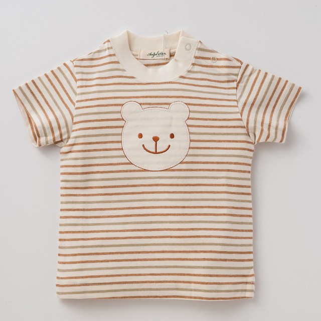 オーガニックコットンくまワッペンTシャツ