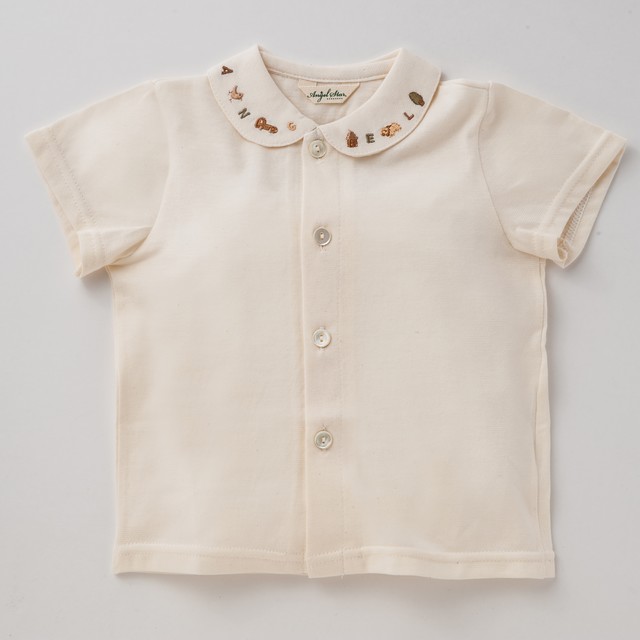 オーガニックコットンangel刺繍ブラウス