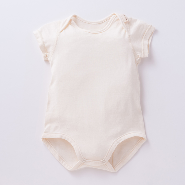 オーガニックコットン半袖ロンパース型肌着