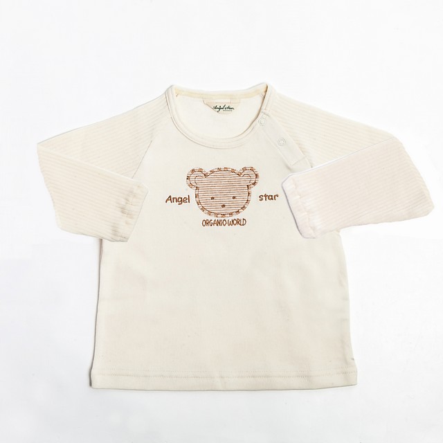 オーガニックコットンくまワッペンラグランTシャツ