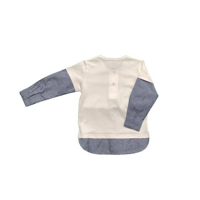 日本製 子供服】 重ね着風長袖Tシャツ ［100～140cm
