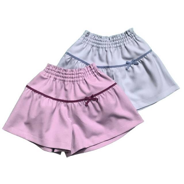 yaeca リネン リボン　キュロット (unisex) 日本製 子供服】リボンテープ切り替えキュロット ［100～140cm