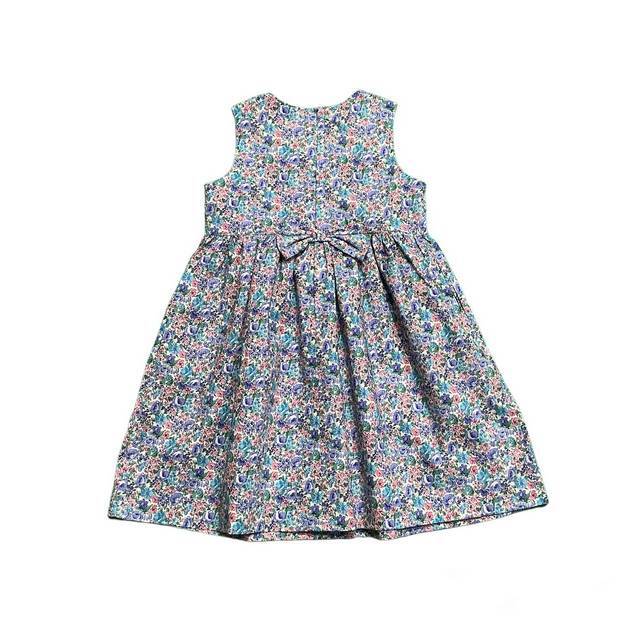 日本製 ベビー服】 花柄スモッキング刺繍ワンピース ［80～95cm 