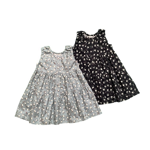 【日本製 子供服】 花柄切り替えワンピース［100～140ｃｍ］