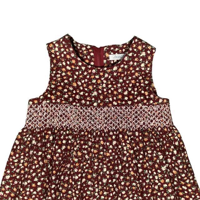 花柄スモッキングジャンパースカート