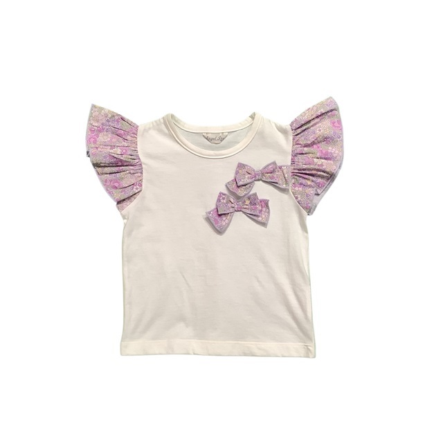 花柄リボン付きＴシャツ