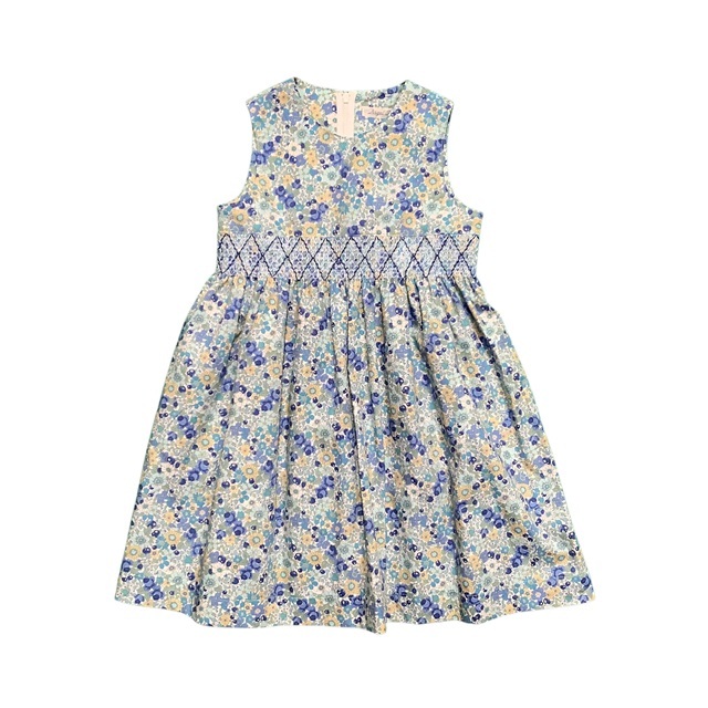 日本製 子供服】 花柄スモッキングジャンパースカート ［100～140cm
