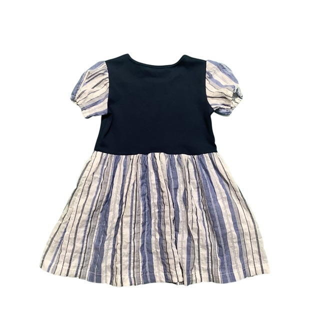 familiar ストライプ 半袖ワンピース 100cm 新品 日本製 子供服】 ランダムストライプ切り替えワンピース[100
