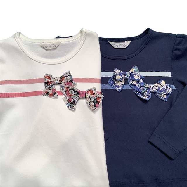花柄リボンTシャツ