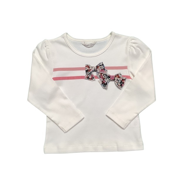 花柄リボンTシャツ