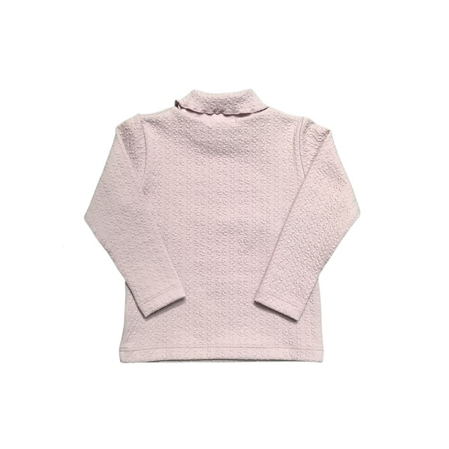 縄編み柄ロールネックロンティ