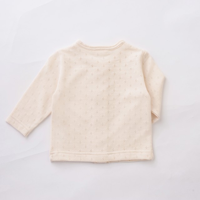 オーガニックコットン針抜きカーディガン