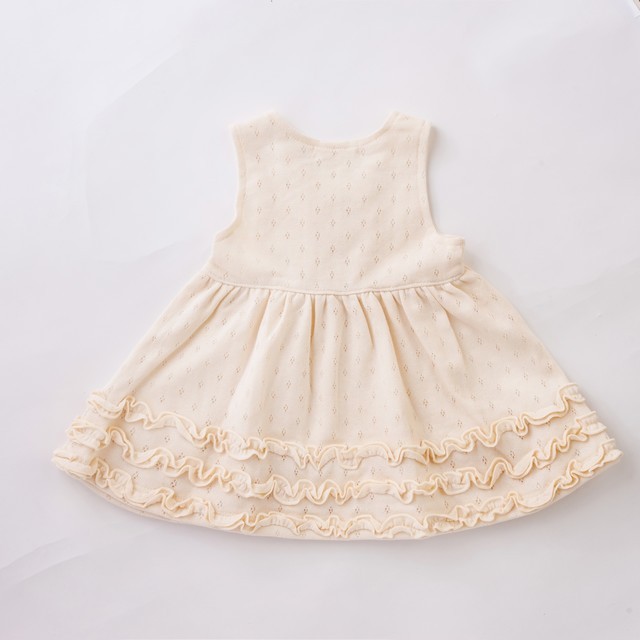 オーガニックコットン３段フリルジャンパースカート