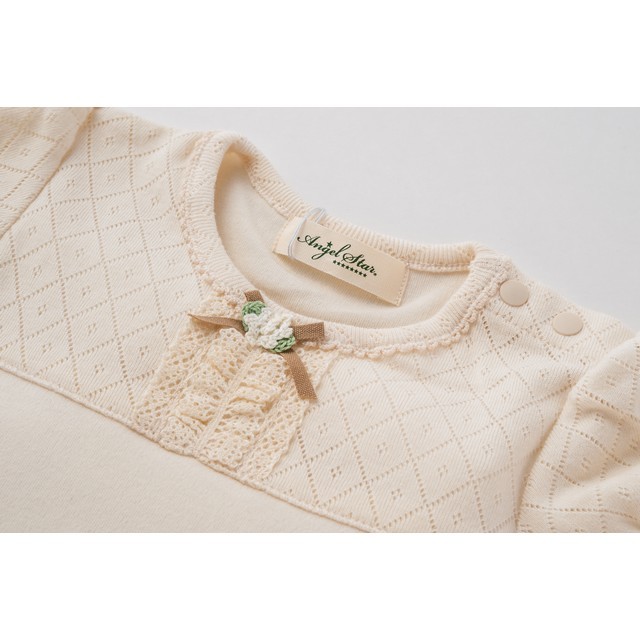 オーガニックコットン小花付Tシャツ