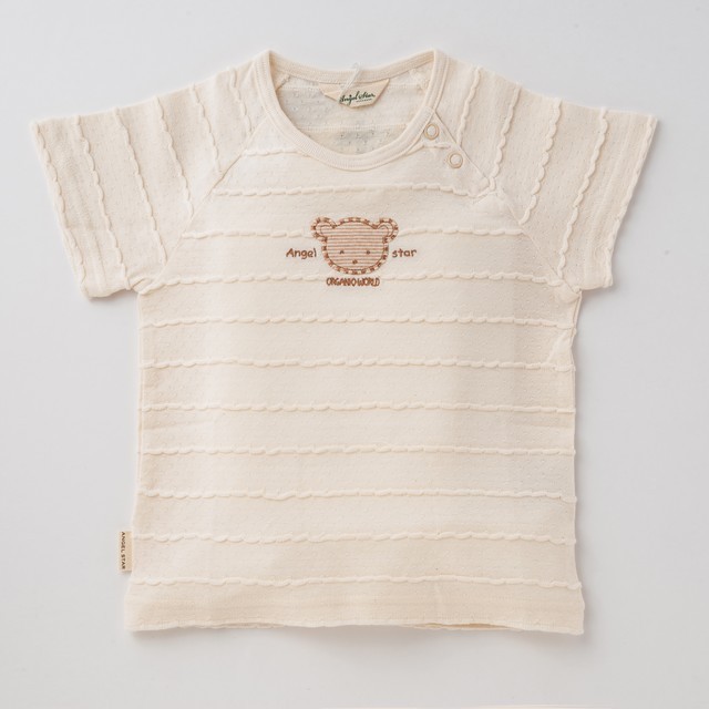 オーガニックコットンくまワッペンTシャツ