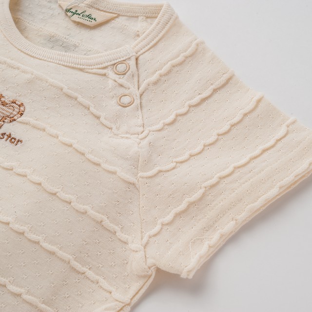 オーガニックコットンくまワッペンTシャツ