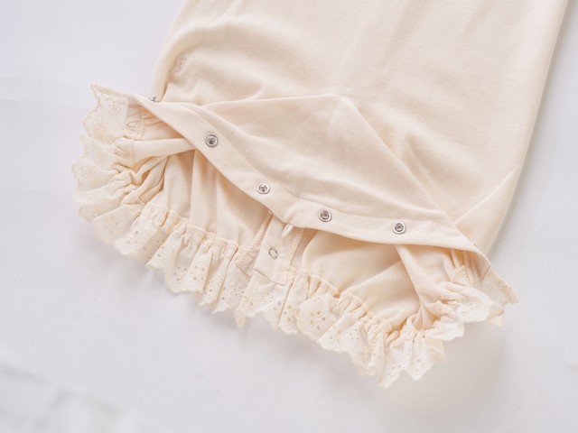 オーガニックコットン襟レースツーウェイドレス