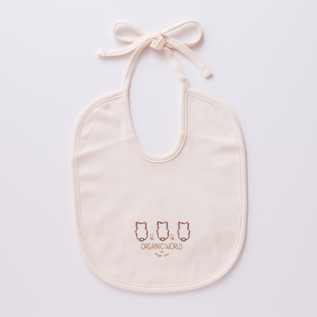 オーガニックコットンくまちゃん刺繍スタイ